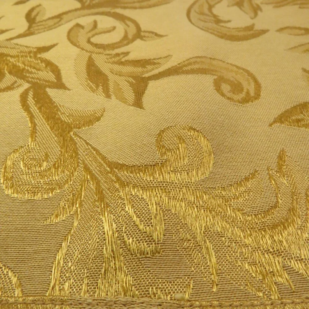 Vintage Rich Gold Jacquard Fabric (4) Dinner Napkins 18x19